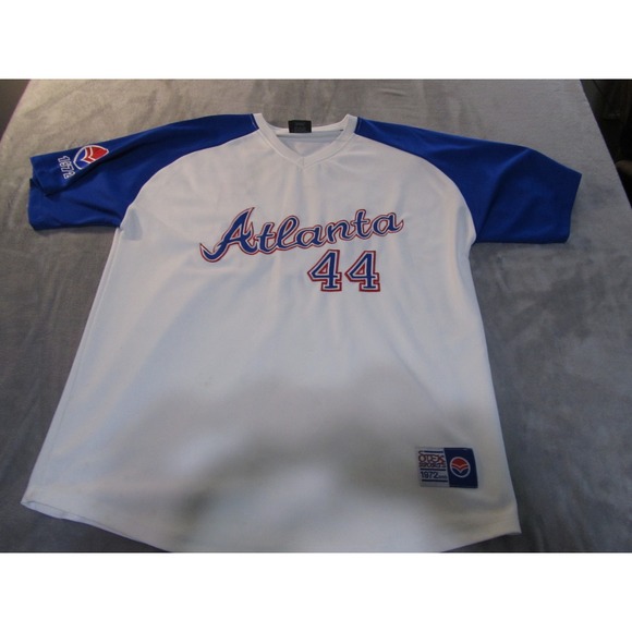 OTEK Sports Other - OTEK Sports Atlanta 44 Baseball Jersey Mens Large White 1972 Embroidered V-Neck